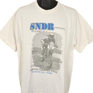 Vintage MRAN Grand Prix T Shirt Mens Size XL White Y2K Motocross Motorcycle Race